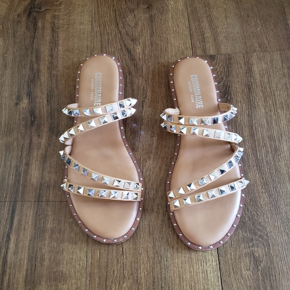 Studded slip on sandals